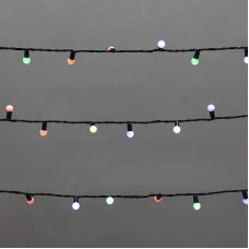 Гирлянда Мультишарики 20м, 200LED, диаметр 15мм, IP44, зеленый провод, свечение мульти (RG/RB), мигание, 230В NEON-NIGHT