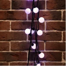 Гирлянда Мультишарики Ø38 мм, 10 м, 40 LED БЕЛЫЙ, черный ПВХ, IP65, постоянное свечение, 230В соединяется NEON-NIGHT (нужен шнур питания 303-500)