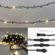 Фотография Гирлянда светодиодная Нить 10м 200 LED ТЕПЛЫЙ БЕЛЫЙ черный каучук IP67 эффект мерцания 230В соединяется NEON-NIGHT нужен шнур 315-000, артикул 315-196