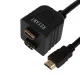 Фотография Переходник штекер HDMI - 2 гнезда HDMI с проводом, черный REXANT, артикул 17-6832
